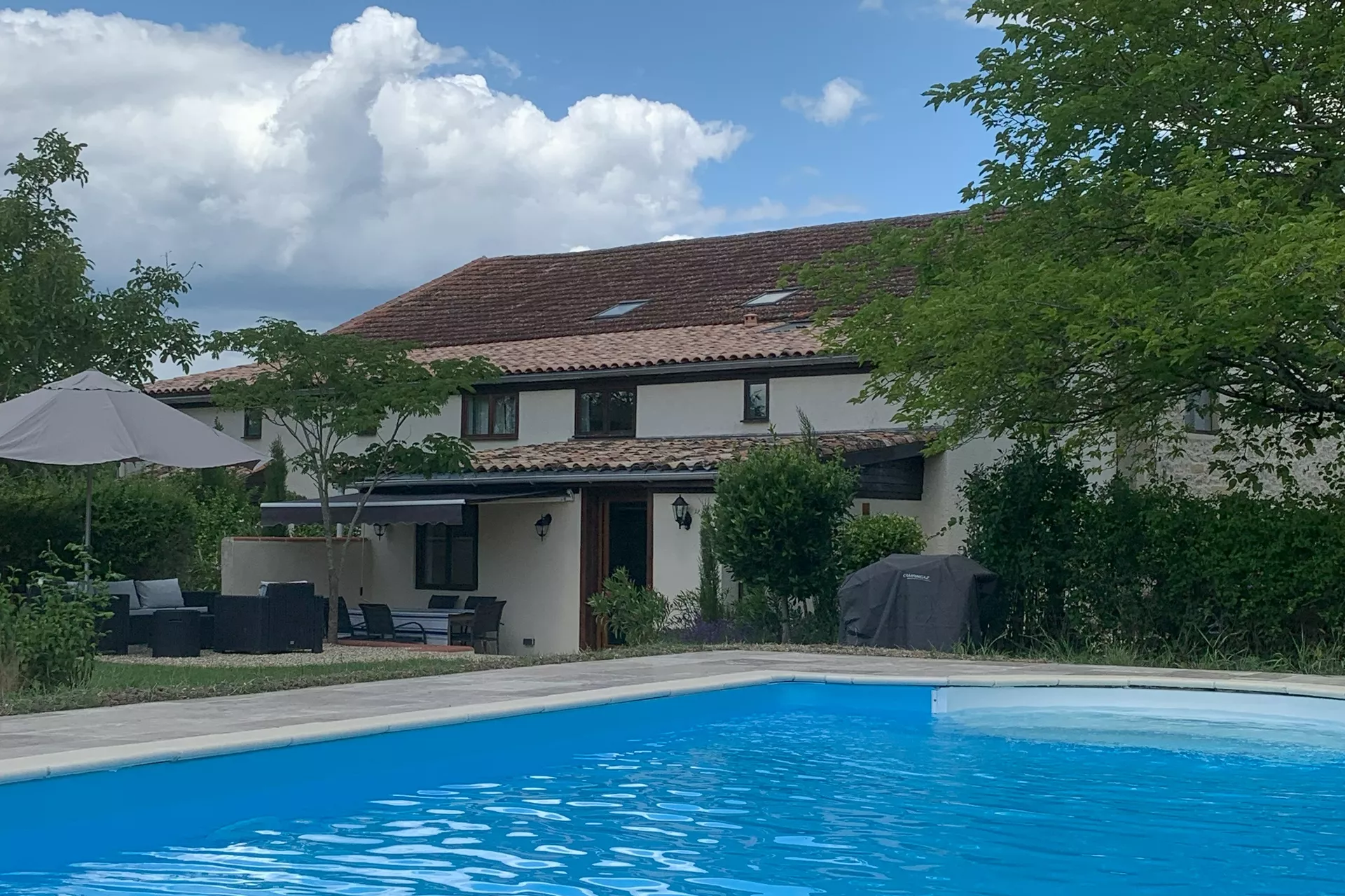 Pool looking towards the gite